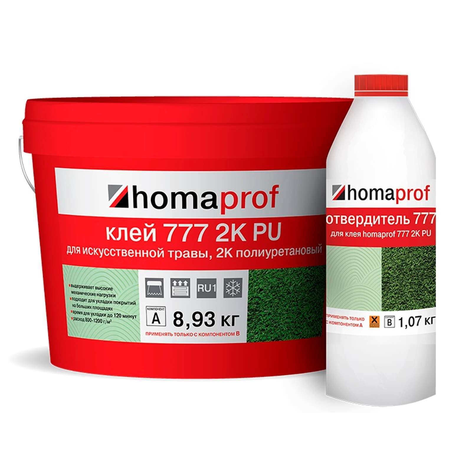 Клей для искусственной травы Homaprof 777 2K PU, 10 кг